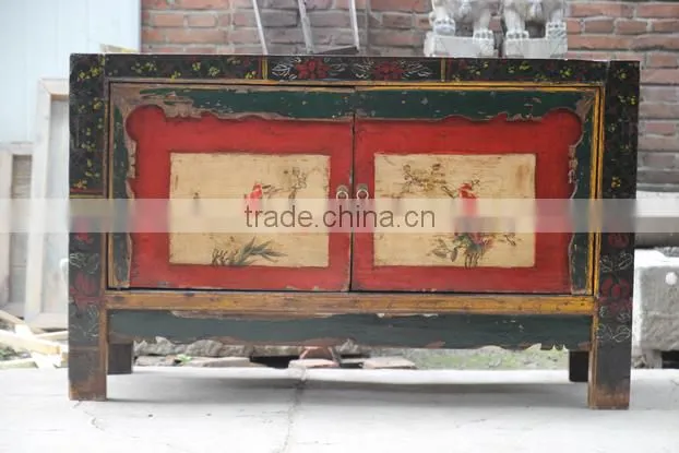 Chinese antique furniture/Mongolia Reproduction cabinet/hand-painting cabinet
