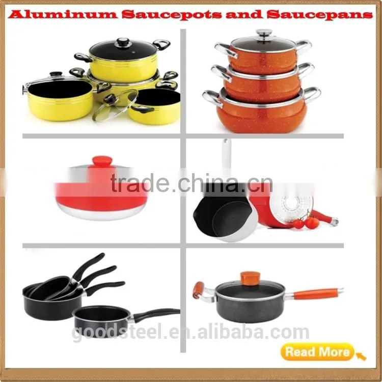 kitchen utensil classic nonstick aluminium pot with 2 handles stainless steel & silicon handle