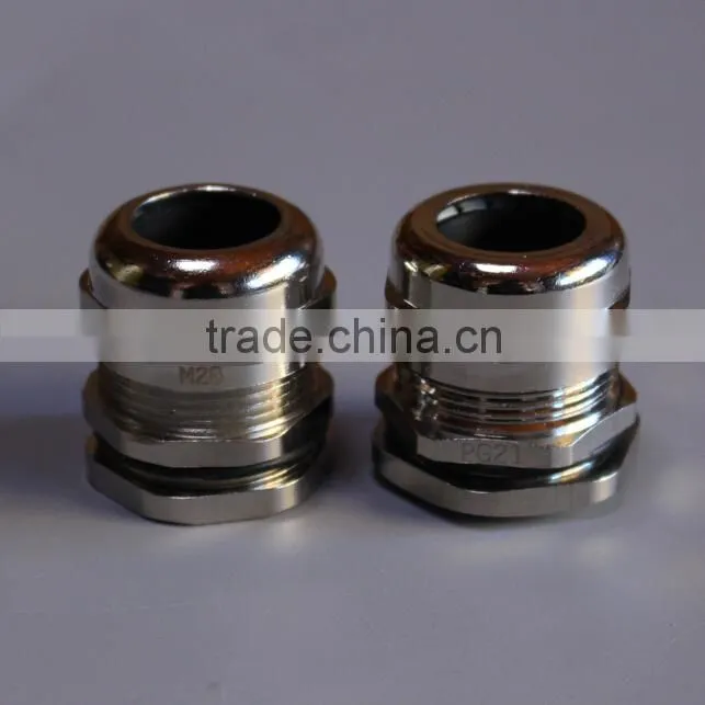 Brass plate Nickel Waterproof Cable Gland electronics component cable connector