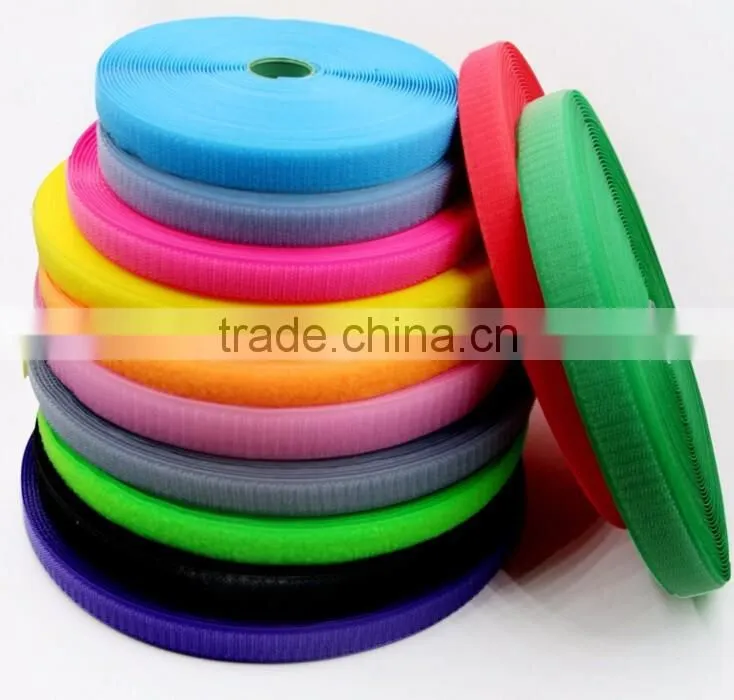100% Nylon colorful reusable sew on hook and loop fastener straps