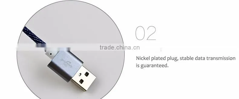 2016 Newest Denim Fabric Micro USB Cable Jean Metal Plug Data Charging cable for iPhone 6 6S Plus 5 5s Android Type C