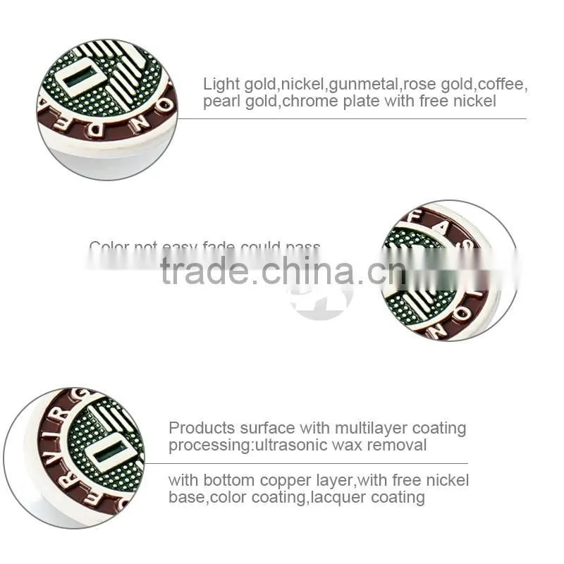 Gold Embossed Logo Custom Metal Button For Denim