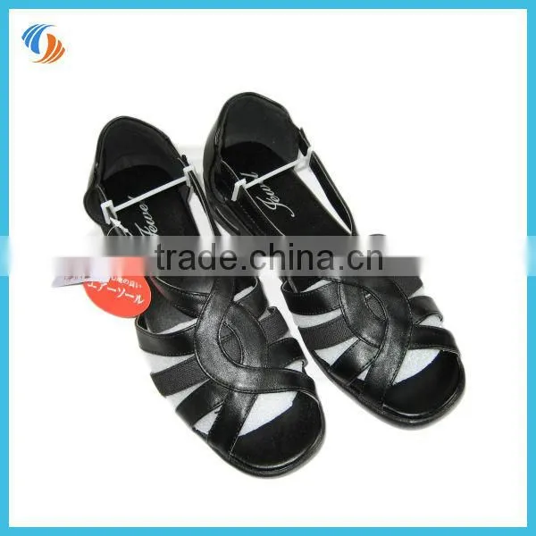 Women Summer PU Shoes Sandals Black/Gold Air Cushioned