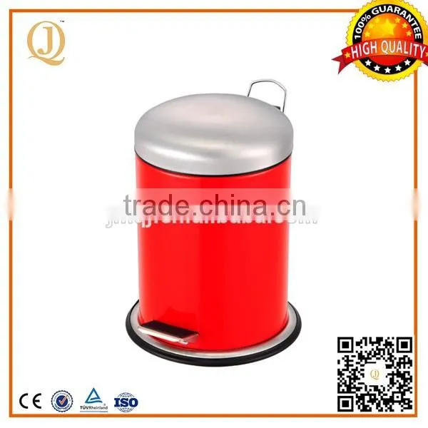 waste management home garden red metal colored trash can