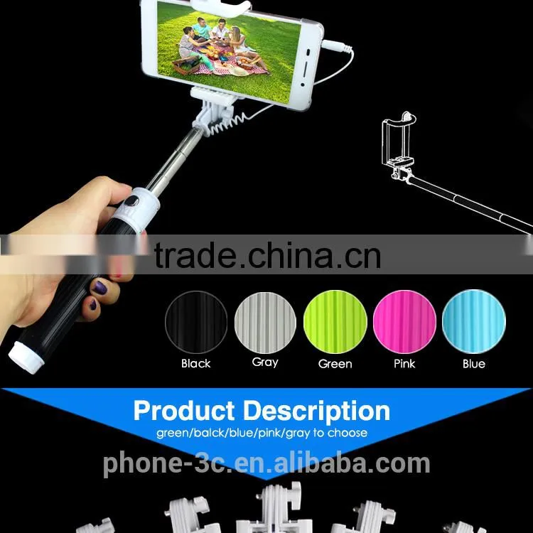 2015 new products selfie stick private label extendable monopod, all in one selfie monopod stick