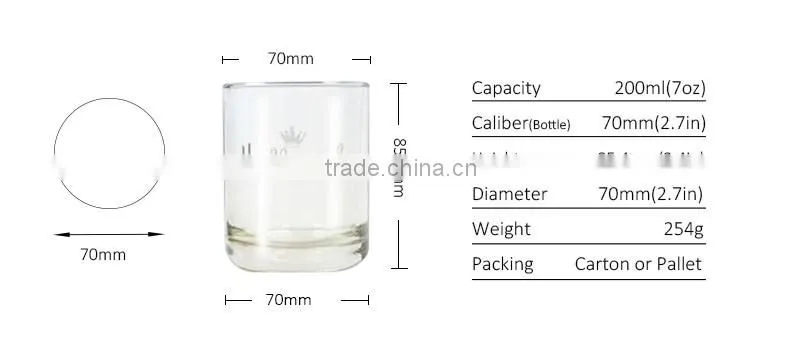 7OZ 200ML custom design thin glass cup
