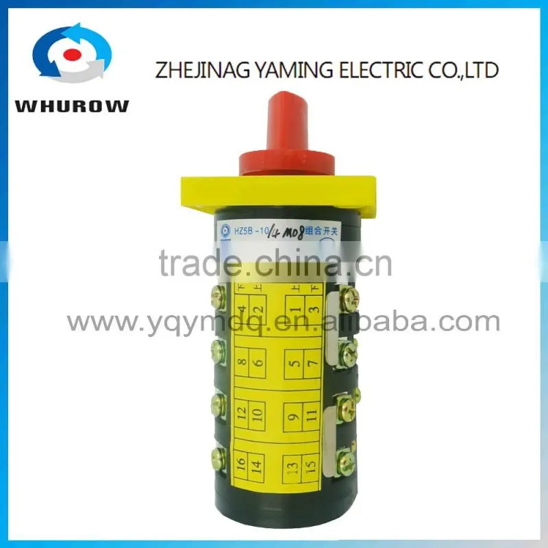Changeover rotary cam universal switch HZ5B-10/4 M08 four poles electrical low current 10A control machine