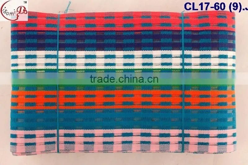 CL17-60 2016 latest best quailty colorful rainbow nice pattern popular design aso oke on factory price