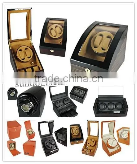 Nice orange custom printing wooden watch winder boxes automatic