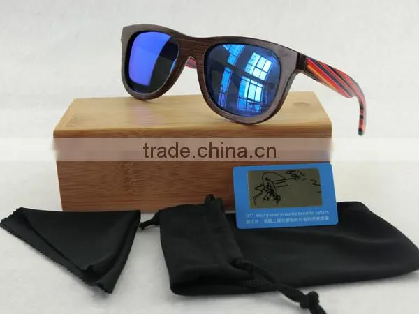 Wooden/Bamboo Temple Sunglasses skateboard wood eyeglasses