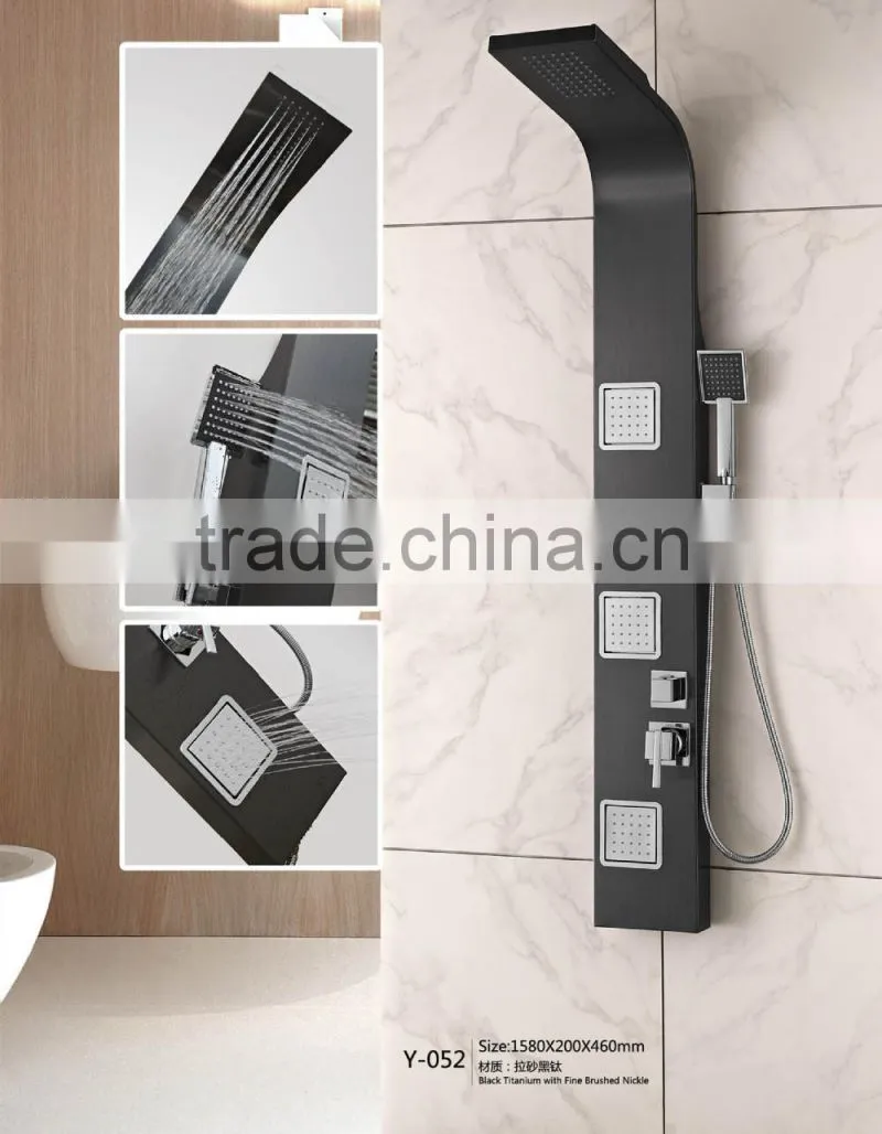 s.s black shower panel with massage Y-052