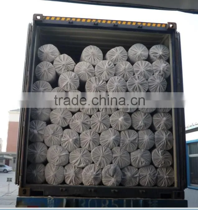 Fiber glass geogrid coated with Bituman