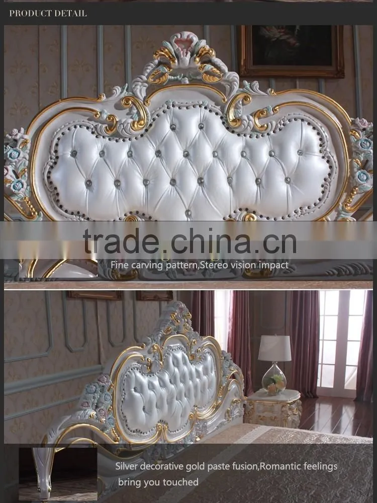 Luxury classic bedroom furniture-French country furniture double bed