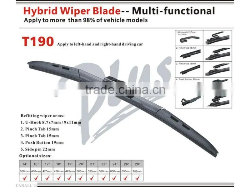 CARALL Multi-functional Hybrid Windshield Wiper Blade T190