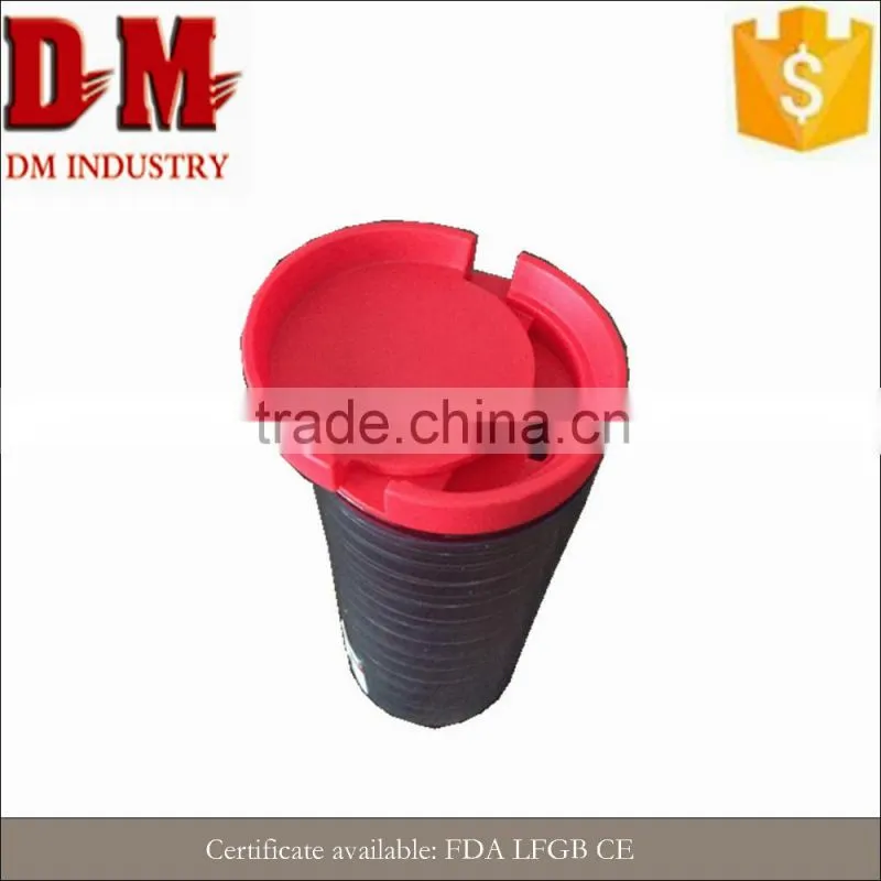 Popular china 450ml double wall plastic coffee cup with lid