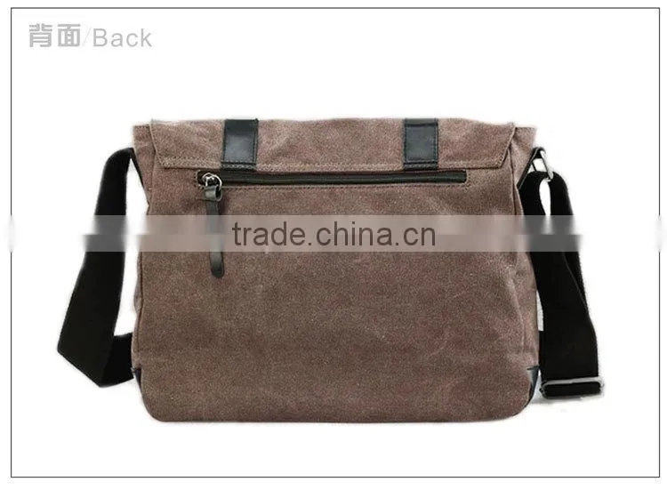 casual canvas messenger bag with leather trim,genuine leather canvas bag for men,canvas messenger bags china