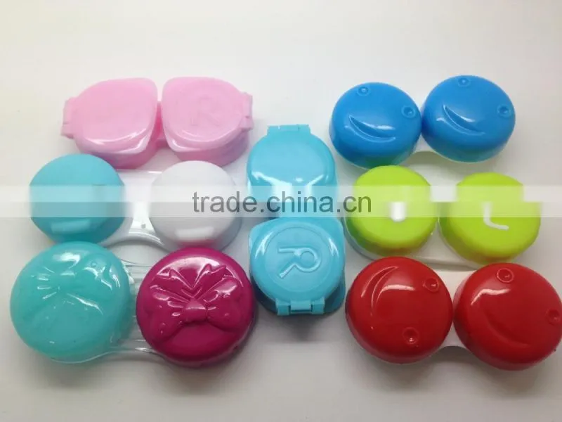 2016 hot selling small glasses case, contact lens case,cartoon contact lens with different designs