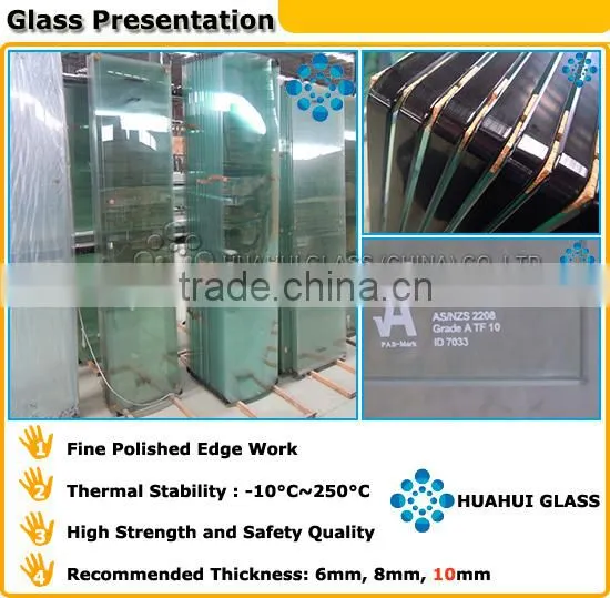 2015 stylish 10mm tempered glass for shower doors