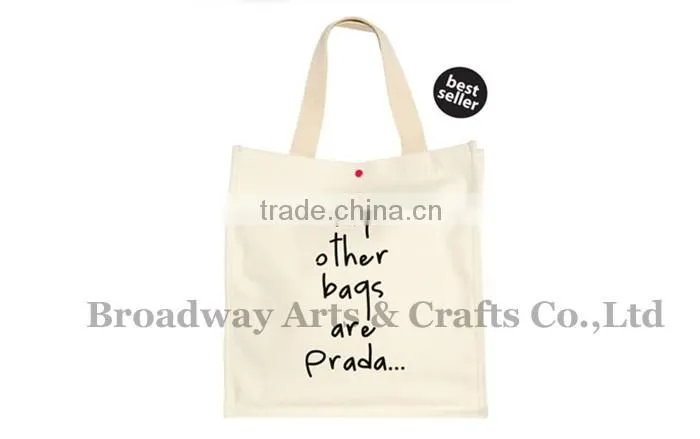 2016 Fashion customized recycle organic canvas bag wholesale