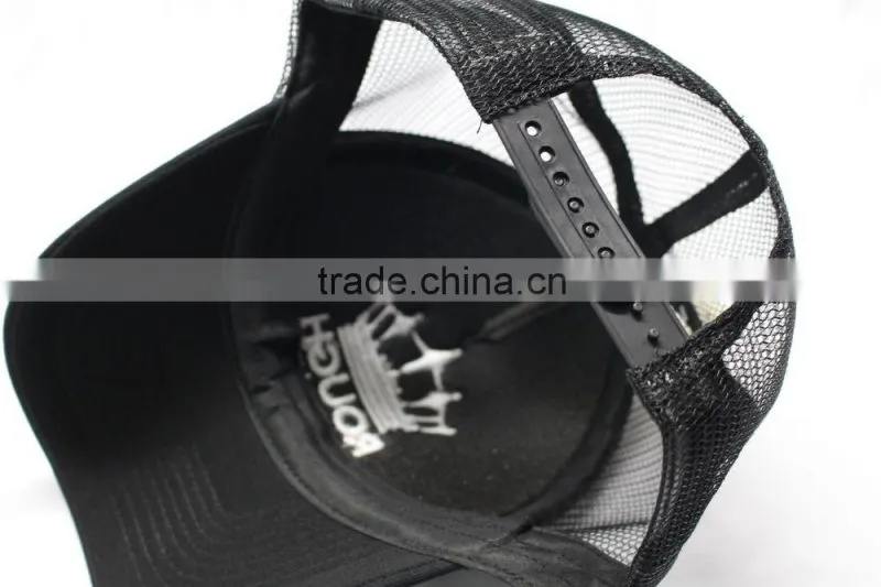 5-panel embroidery logo black foam mesh trucker cap/hat