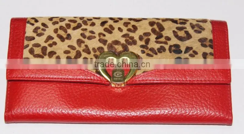 Leopard leather purse for ladies wallet,manufacturer customized women's wallets,genuine women wallet purses