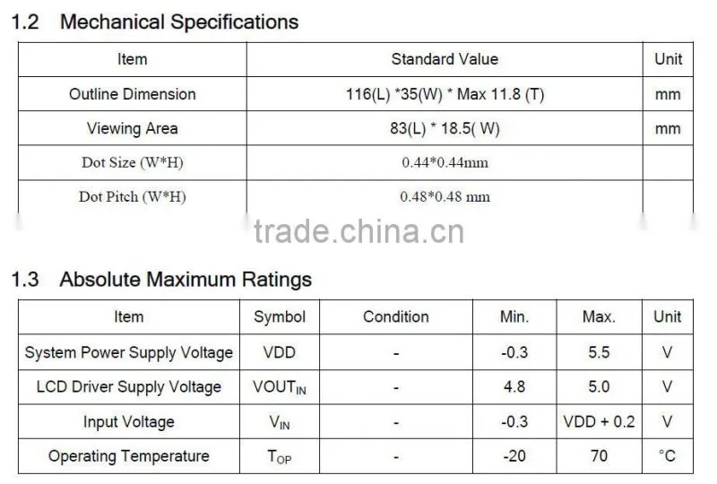 160x32 COB lcd module ,Yellow-Green STN,dot-martix lcd display