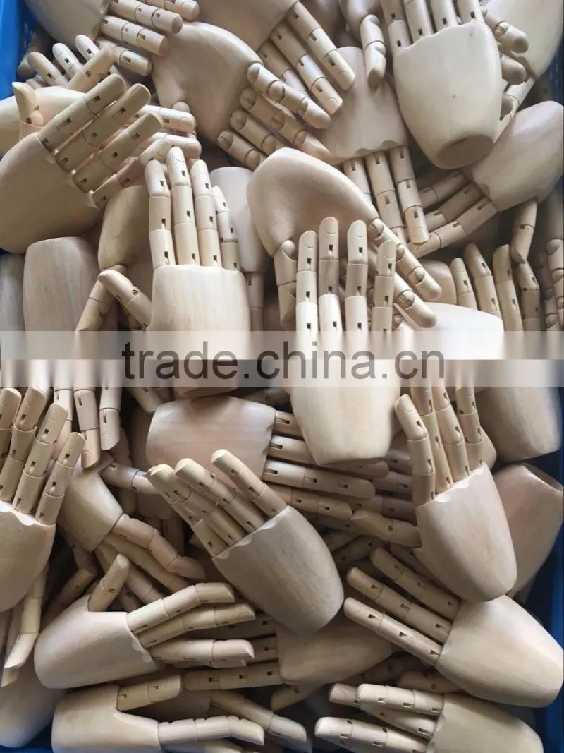 12" wooden hand right wooden male hand left wooden male hand display wooden male hand