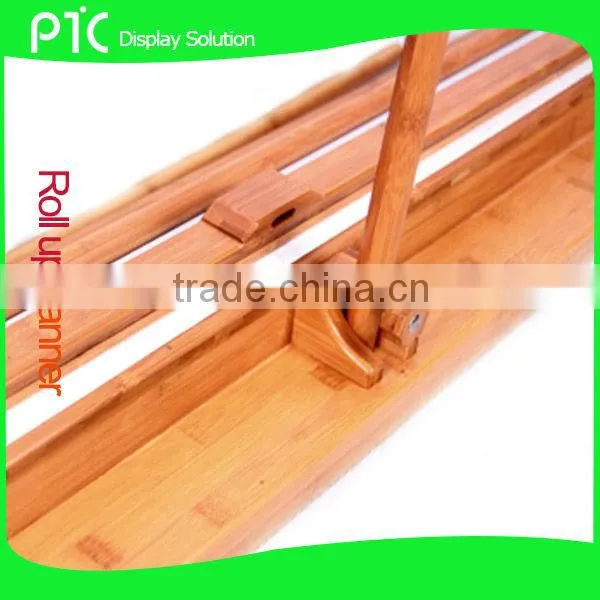 Luxury base bamboo roll up display