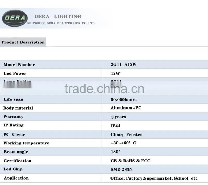 Cheap price high lumen factory led products tube lighting 12w pll replacement 2g11 led tube 2G11 Made in China wholesale