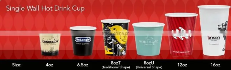 Flexo printed single wall hot coffee paper cup factory supply