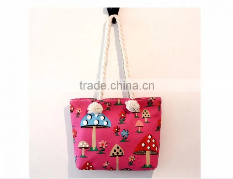 Fashion design stripe beach bag with zipper