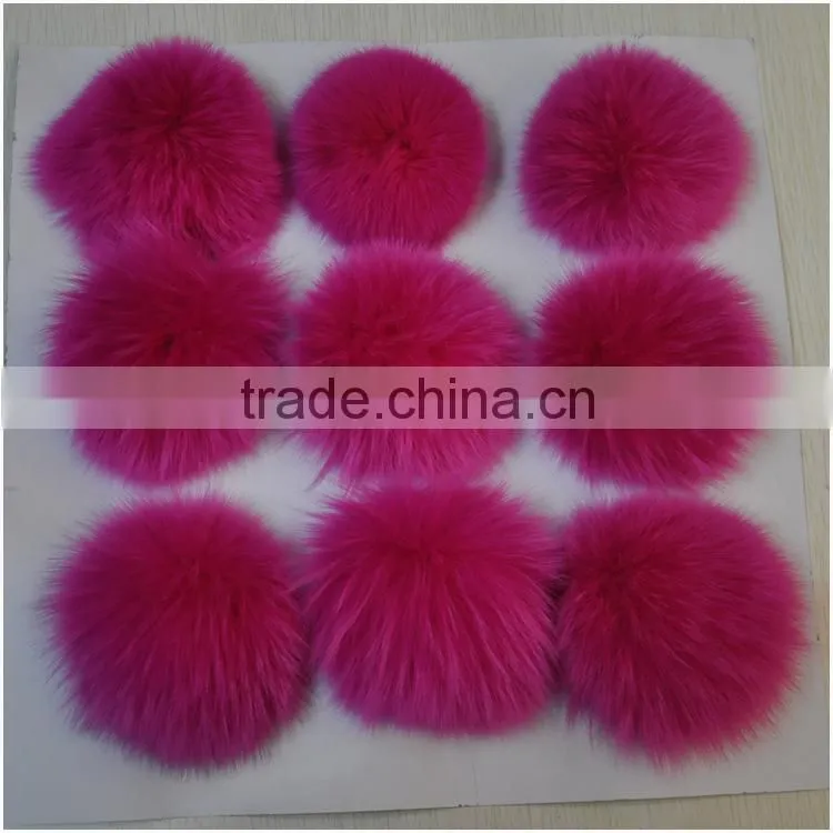 Alibaba China Factory Price Fox Fur Ball Keychain / Fluffy Fox Fur Pompon