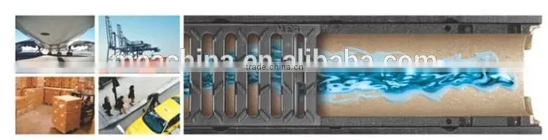 Industrial cast drainage channel grating