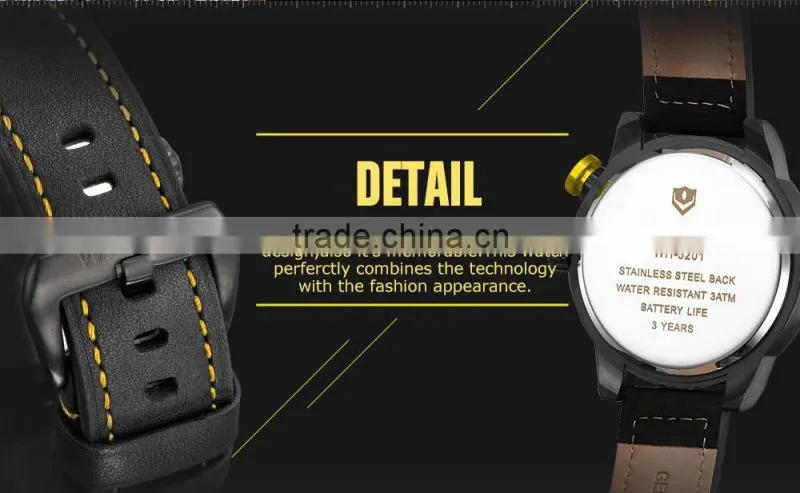 2015 WEIDE New LED leather man latest wrist watch wholesale watches WH1106-6