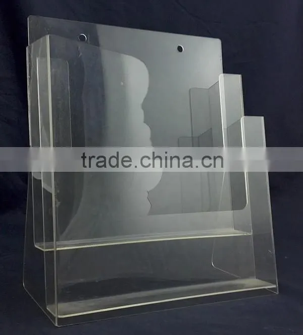 Customized acrylic brochure holder wall mounted