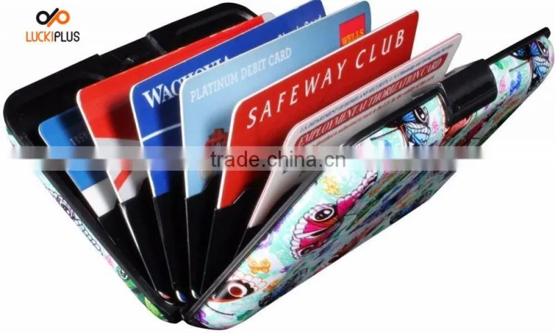 Luckiplus Inventory Hot Pink Pattern Aluminum Wallets Identity Theft Blocker