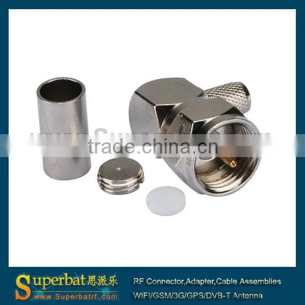 F Crimp Plug Coax connector Right Angle for LMR195 f connector
