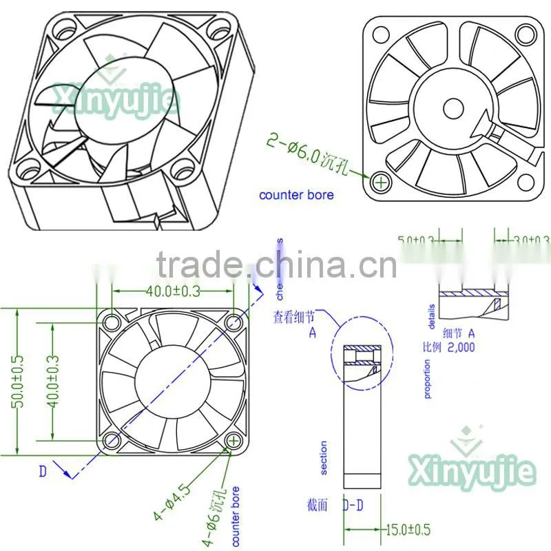 xinyuje dc burshless small fan 2015 solared powered mini fan high performance rechargeable cooling fan