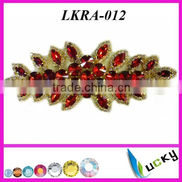 Hot Selling New Design LKRA-014 bridal appliques Rhinestone appliques for wedding dress