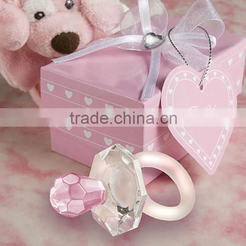 Pink - blue crown themed princess metal keychain for baby showers