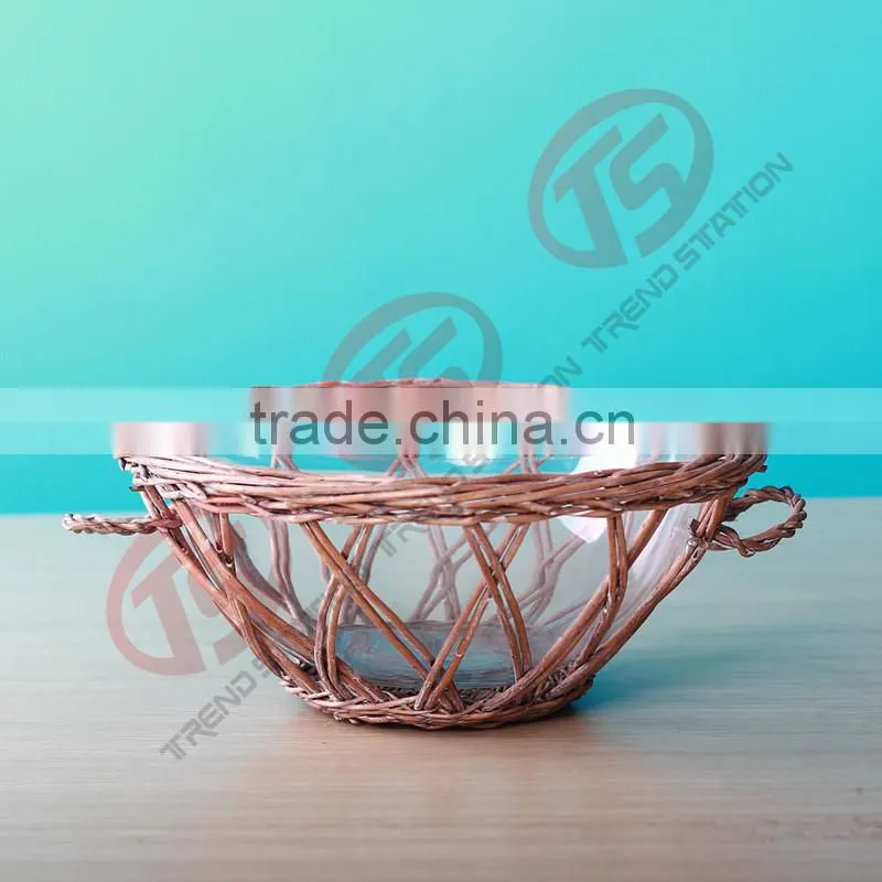 glass bowls for centerpieces with willow