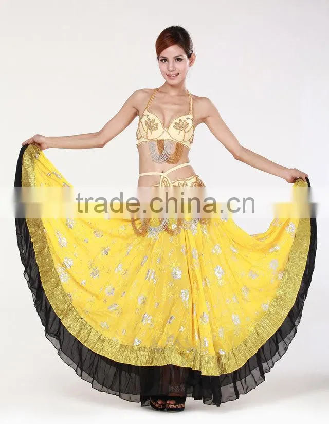 Black & Yellow Belly Dance Gypsy Skirt (QC1294)