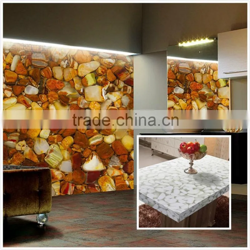Natural Pebble River Stone Translucent Pebble Stone Panel