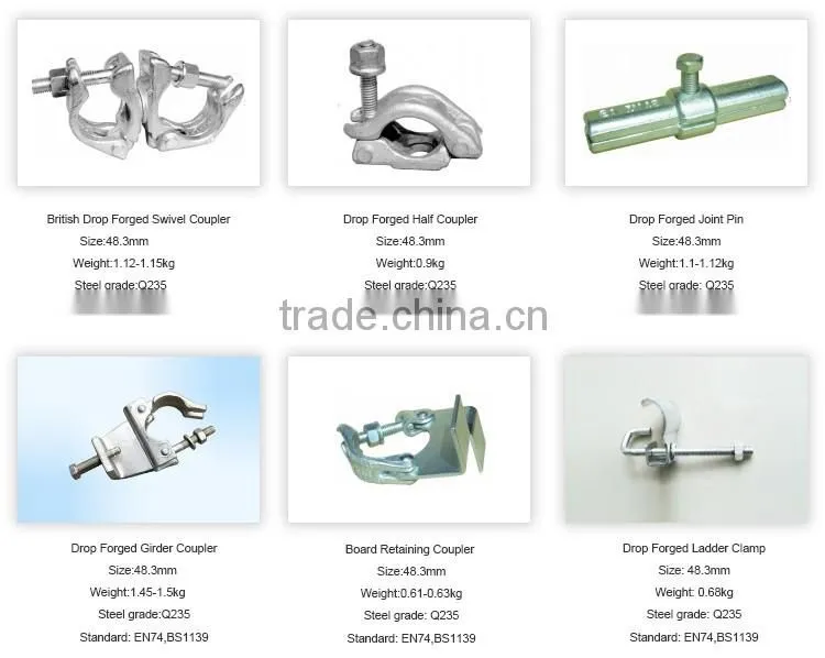 JIS 48.6mm pressed galvanized fixed double scaffolding coupler