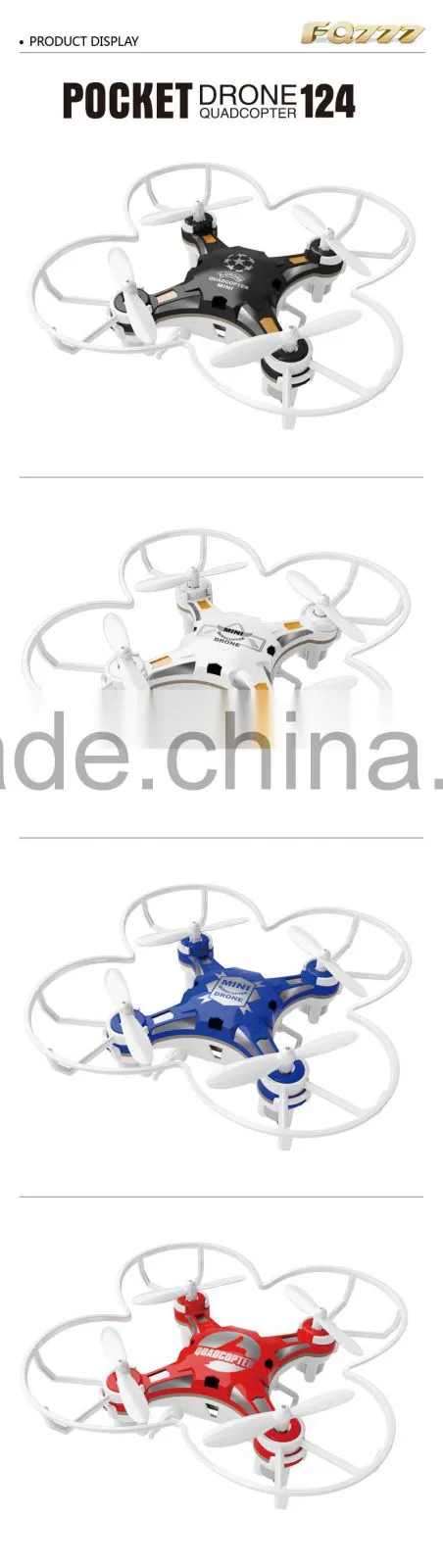 FQ777 -124 Pocket Drone Quadcopter With Switchable Controller