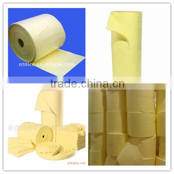 100% PP yellow Hazchem/chemical Absorbent Rolls