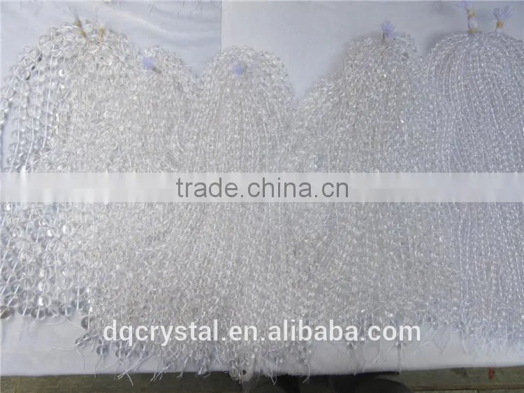 Handmade clear white crystal round beads necklace for sale