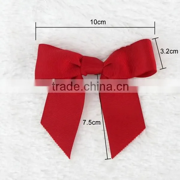 Wholesale solid color satin ribbon bow with adhesive tape
