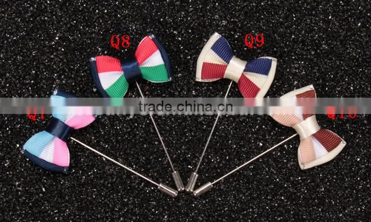 custom solid color mens flower lapel ling stitch pin LAP057