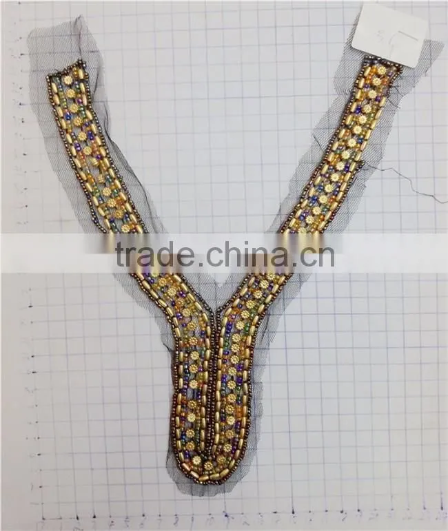 Wholesale Fashion Handmade Beaded Neckline Piece For Garment